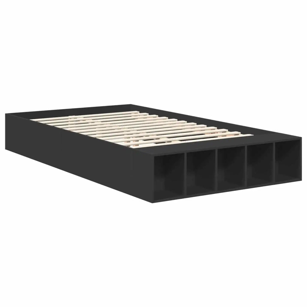 Struttura del letto-Giroletto Nero 135 x 190 cm Legno multistrato 435469