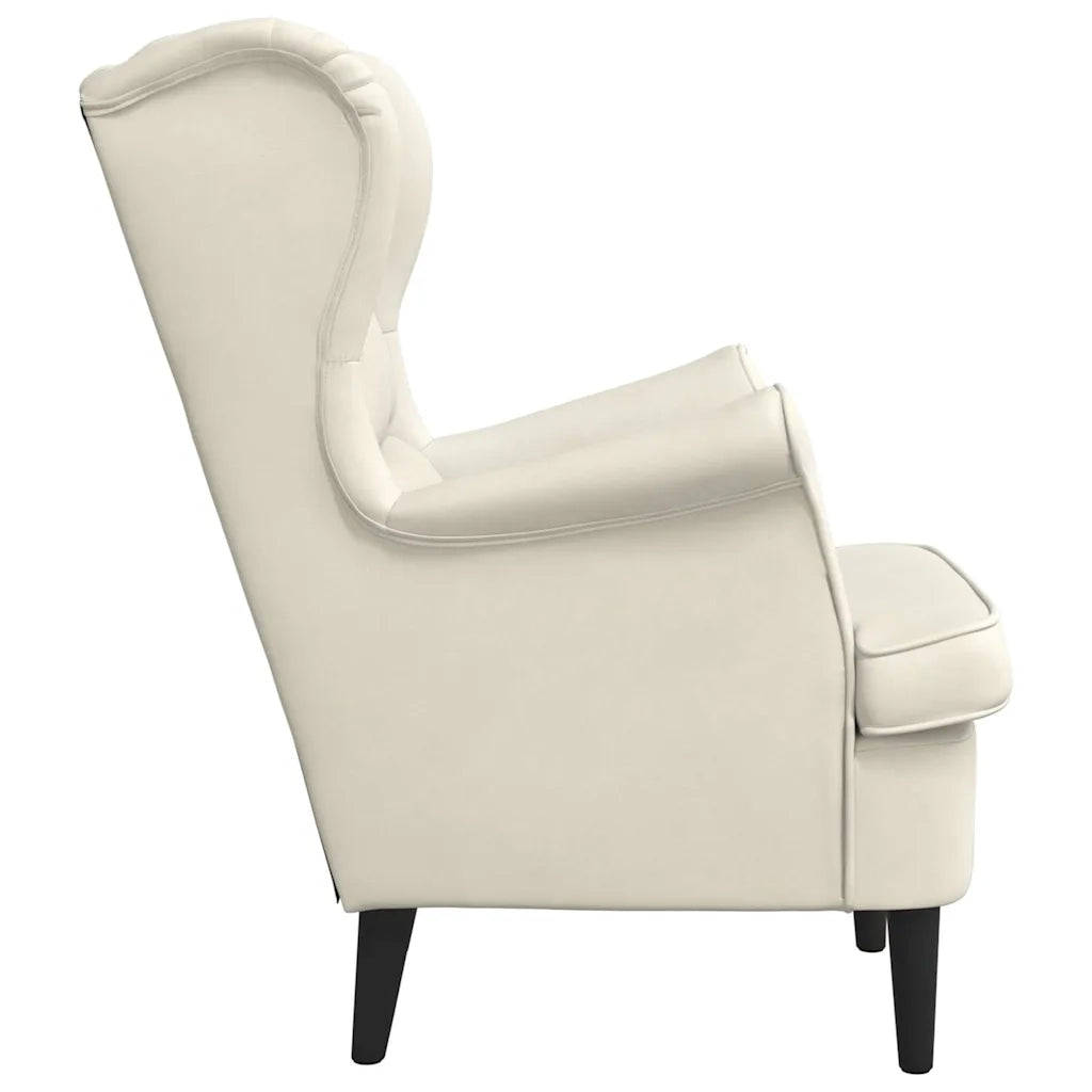 Poltrona-Poltroncina Bianco Crema in Velluto