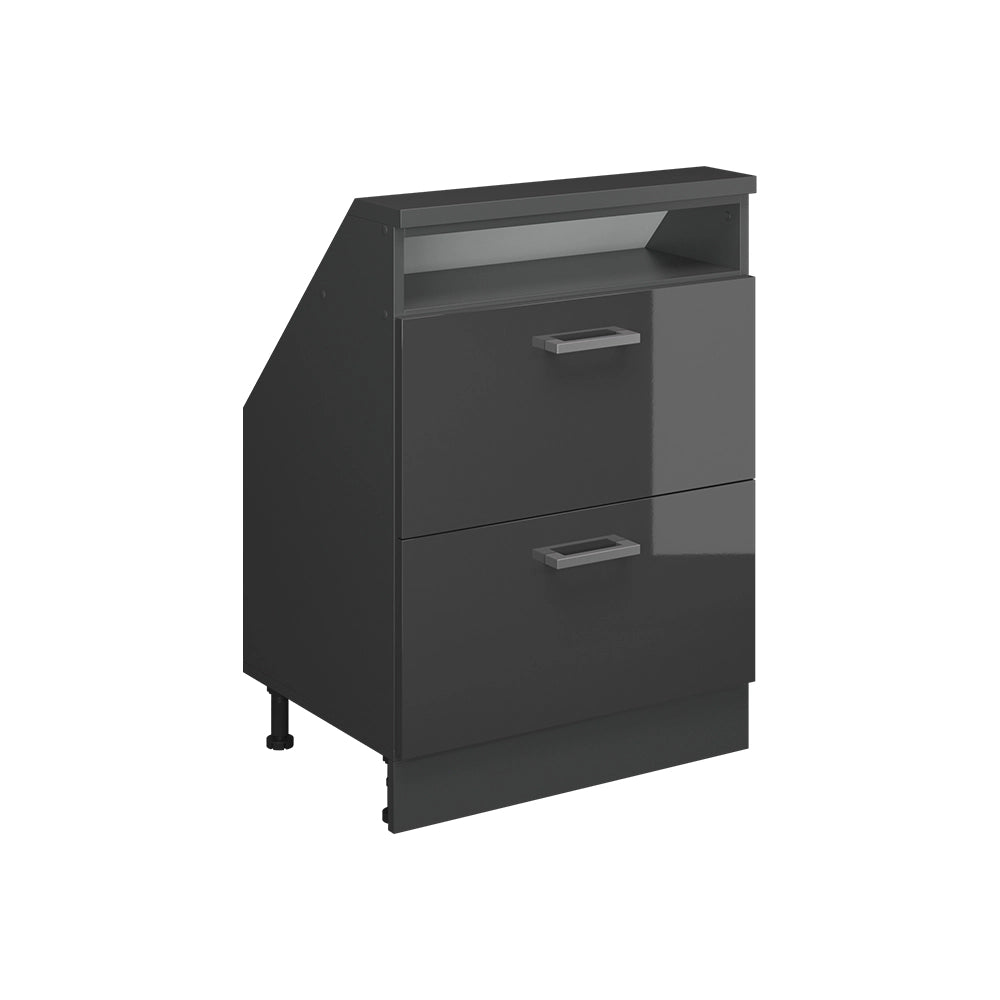 Mobile sottotetto Rion Antracite lucido/Antracite con 2 cassetti Vicco