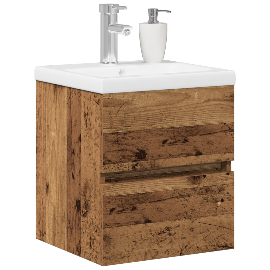 Mobile per Lavandino  con Lavabo Integrato in Legno Ingegnerizzato Nero