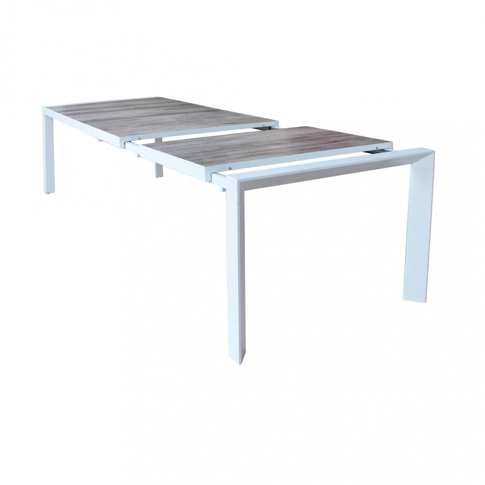 Tavolo Allungabile Portland 175/235x100x75 h cm in Alluminio Bianco
