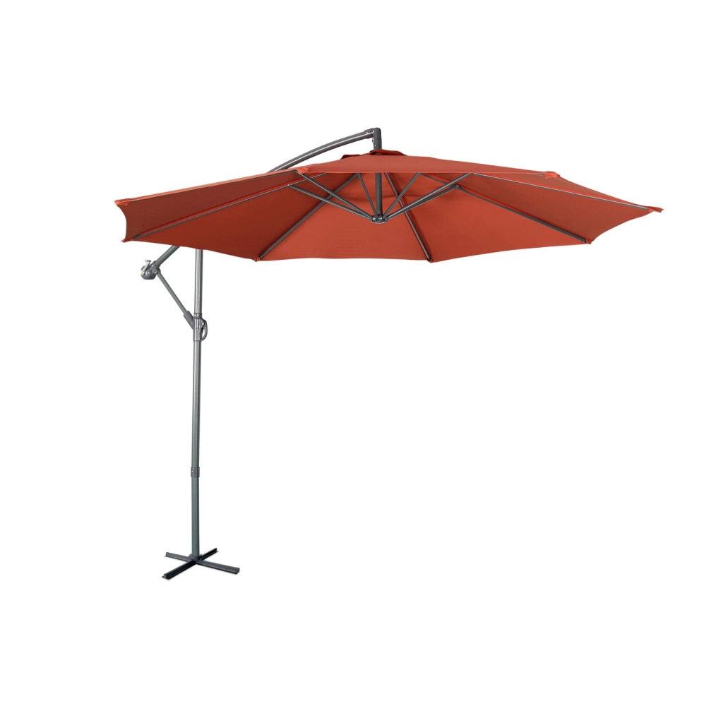 Ombrellone rotondo decentrato 3m, terracotta