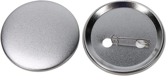 100 pezzi di Button Badge vuoto 5,8 cm di Metallo Round Badge Button Making Supplies con Copertura di Metallo di Retroflessibilità Pin di Button vuoto di Parti per Arti e Manufatti (58mm)