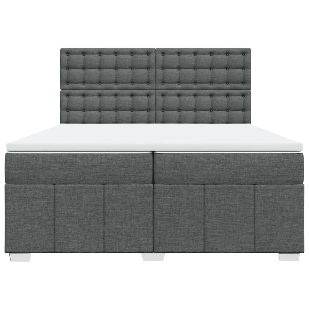 Giroletto a Molle con Materasso Grigio Scuro 200x200 cm Tessuto 3294090