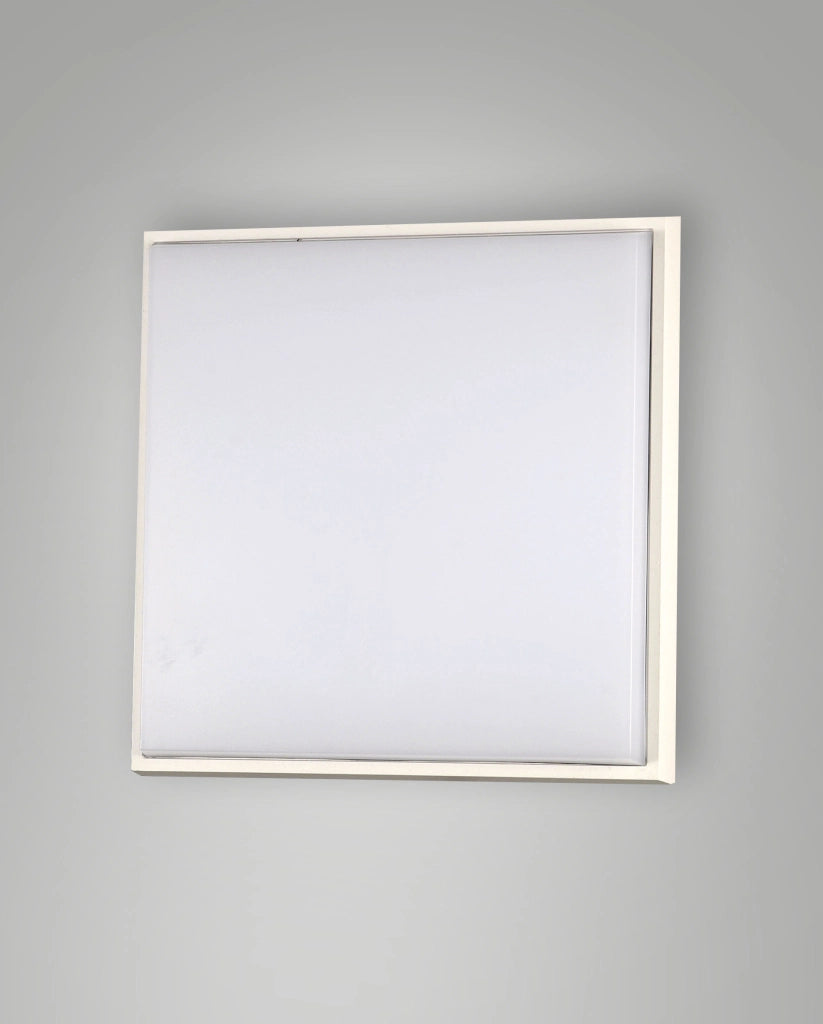 Desdy Plafoniera LED Quadrata 23W 2700lm 3000K Warm White Struttura in Metallo e Policarbonato Bianco IP54 Design Moderno 3314-61-102