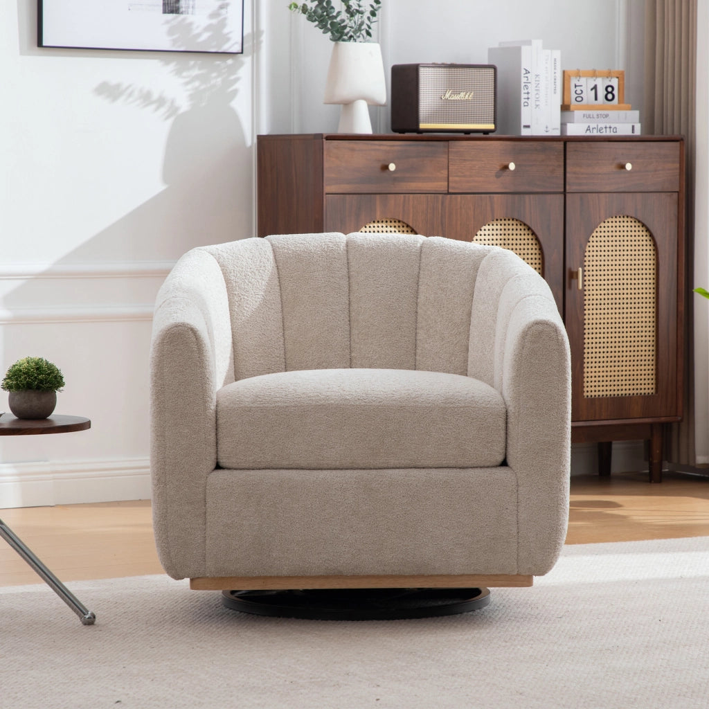 Pouf moderno in chenille - Zephmum- Rotazione 360¡ã decorazione a nappe