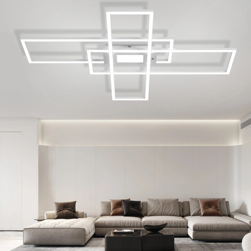 ZMH Lampada da soffitto plafoniera LED 50W design moderno telecomando per soggiorno