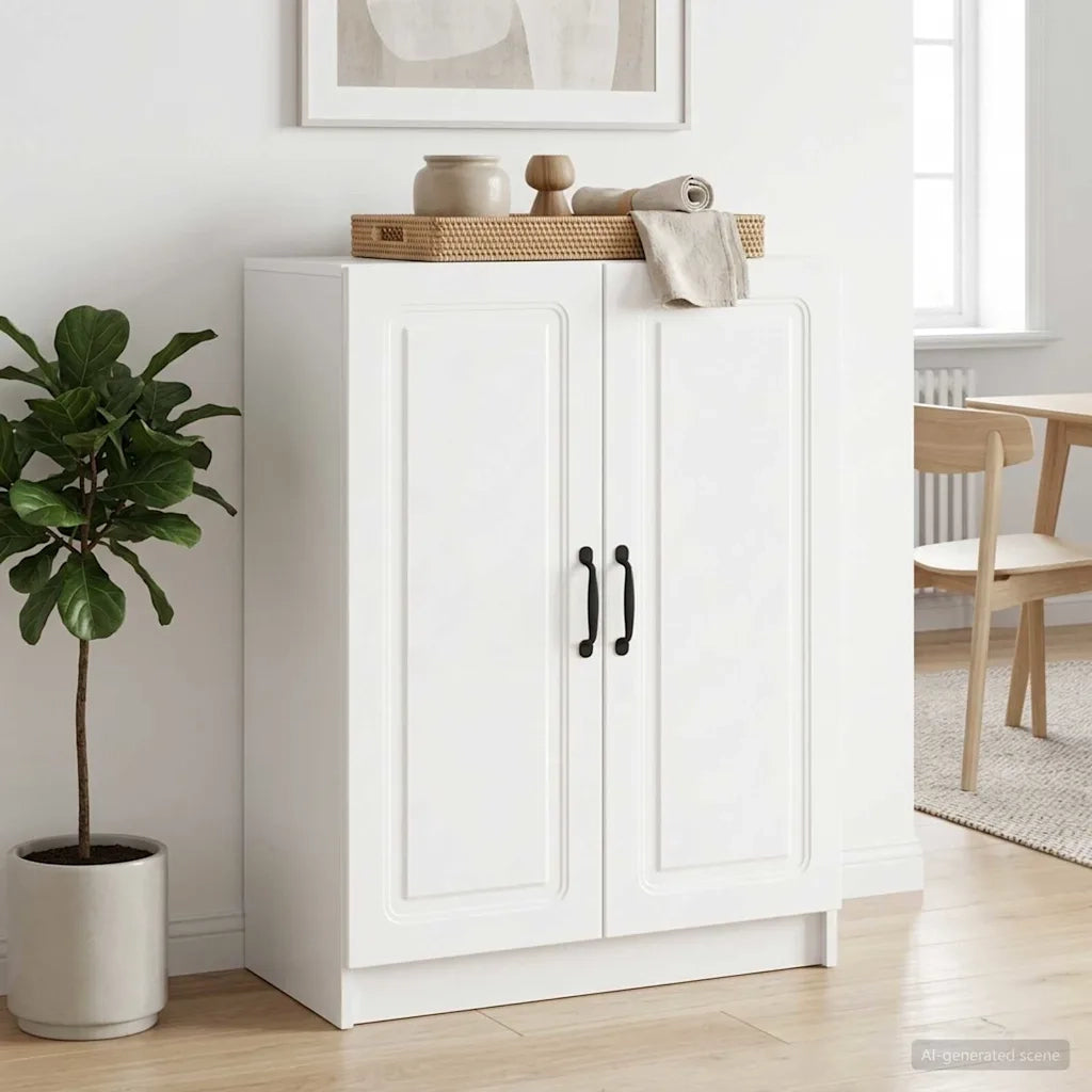 Credenza Bianco Lucido 66 x 34,5 x 87 cm Legno ingegnerizzato 895739