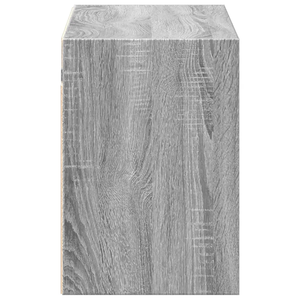 Mobile TV a Parete con Luci LED-Mobile TV a Muro Grigio Sonoma 100x31x45 cm 816159