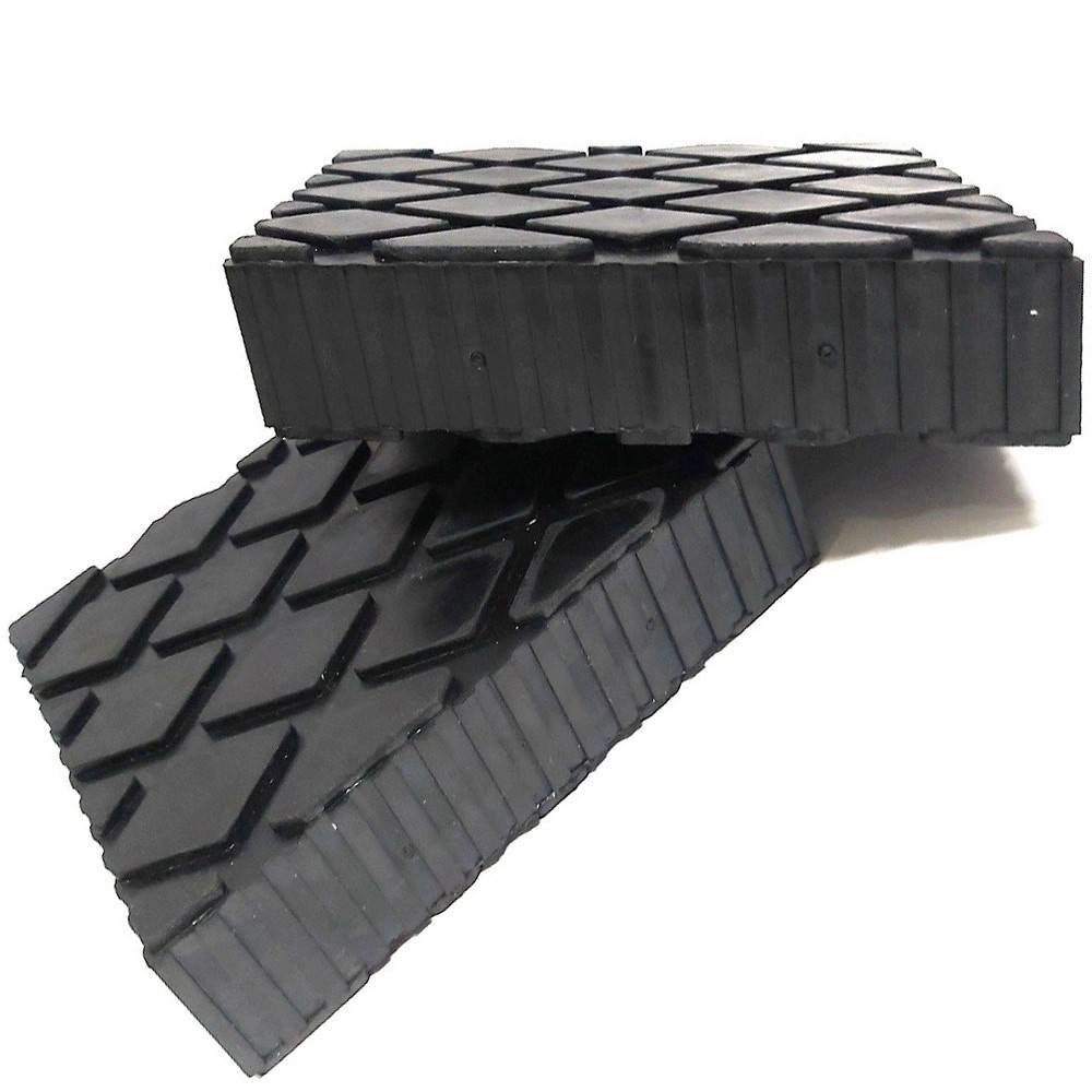 Trade Shop - Set 2 Pezzi Tamponi In Gomma Per Ponti Sollevatori Tampone 16 X 12 X 5 Cm -
