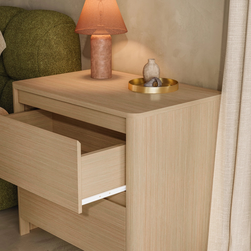 Set di 2 Comodini Takranmaa con 2 Cassetti 54x60x40cm Effetto Rovere [en.casa]