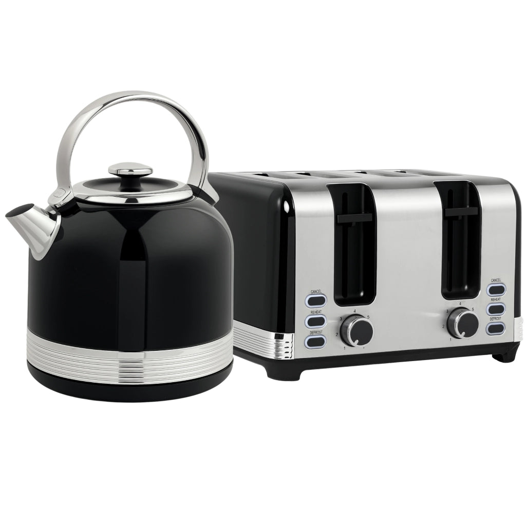 Set Bollitore e Tostapane ¨C Xylo ¨C 1,7L, 7 Livelli, Acciaio Inox, Nero