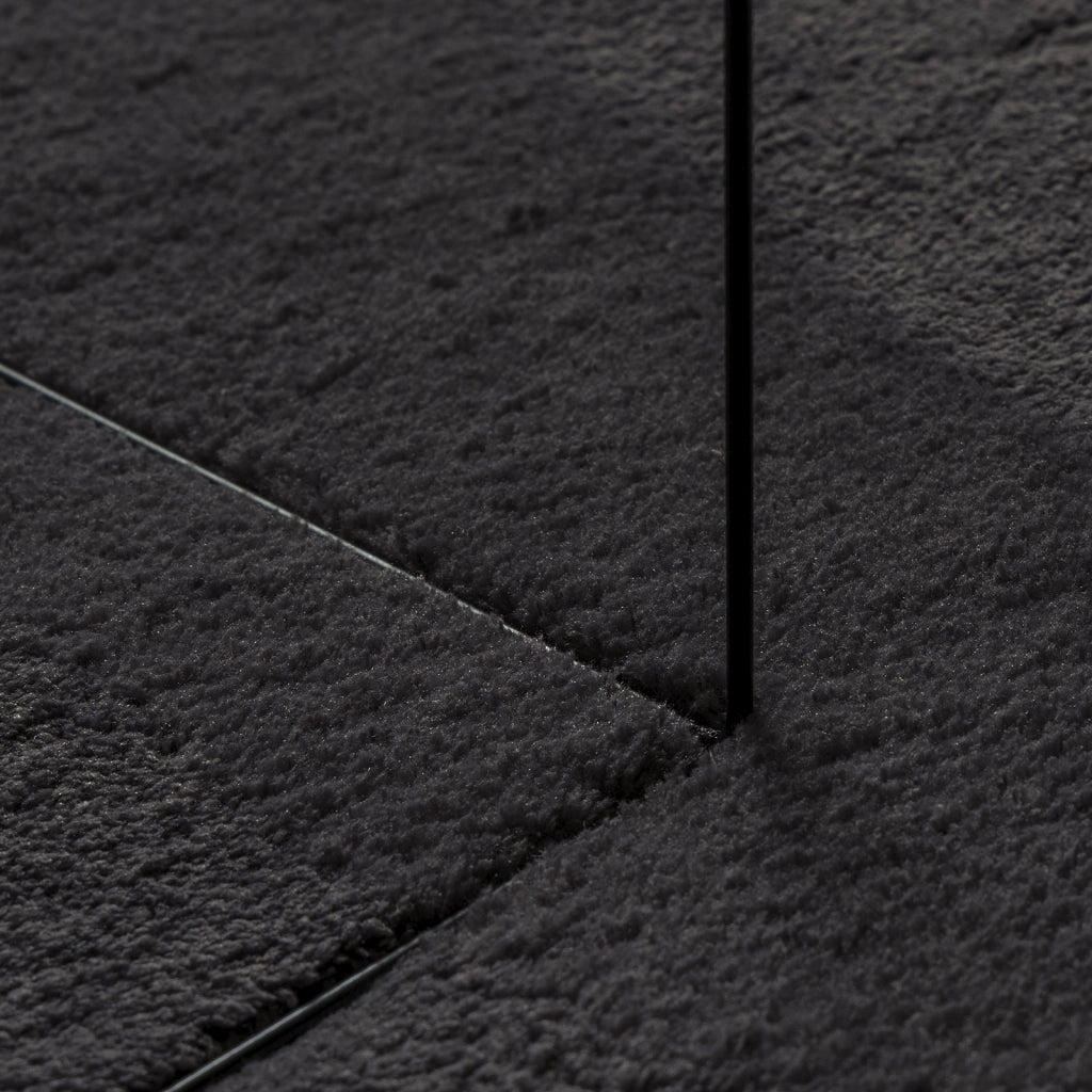 Tappeto Nero 140x200 cm Poliestere Antiscivolo