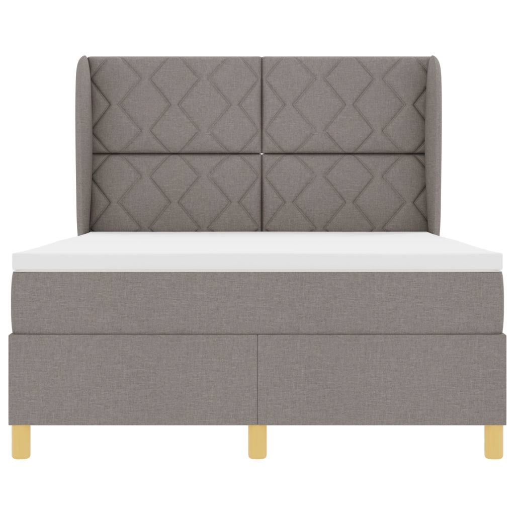 letto box spring  con materasso tortora 160x200 cm tessuto