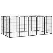 Recinto per cani 16 pannelli 50 x 100 cm acciaio verniciato a polvere nero 02_0043612
