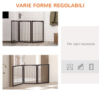 Cancelletto di Sicurezza per Animali Domestici 160x76 cm in MDF Marrone Scuro