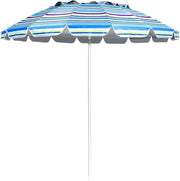 Ombrellone da Spiaggia 2,43 m, Ombrellone Portatile da Esterno con Borsa di Trasporto, con Protezione Solare, Ideale per Spiaggia, Balcone, Giardino（Blu)