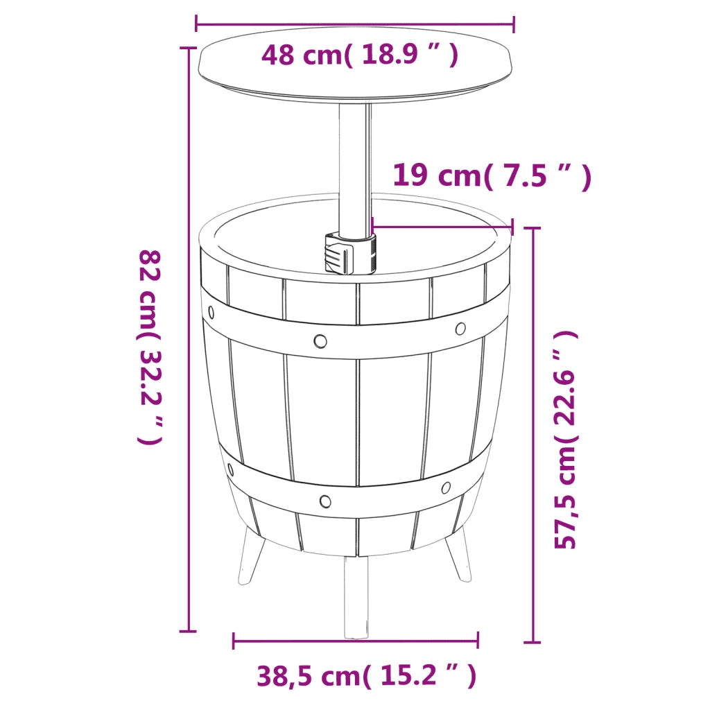 Tavolo Frigo 3 in 1 Polipropilene Marrone Chiaro 364160