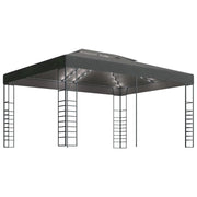 Gazebo | Pergolato con Stringa di Luci LED 3x4 m Antracite