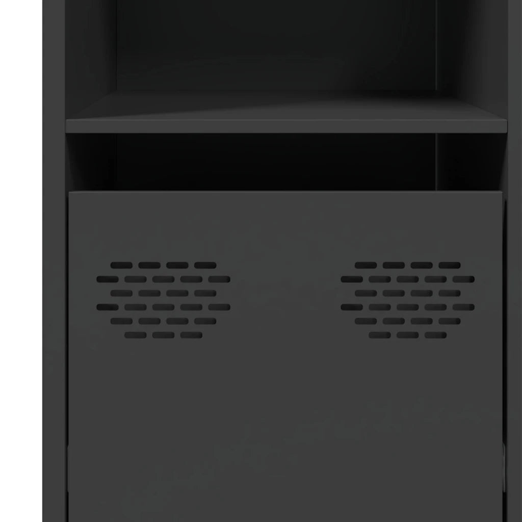 Credenza Nera 135x39x73,5 cm in Acciaio Laminato a Freddo 3307161