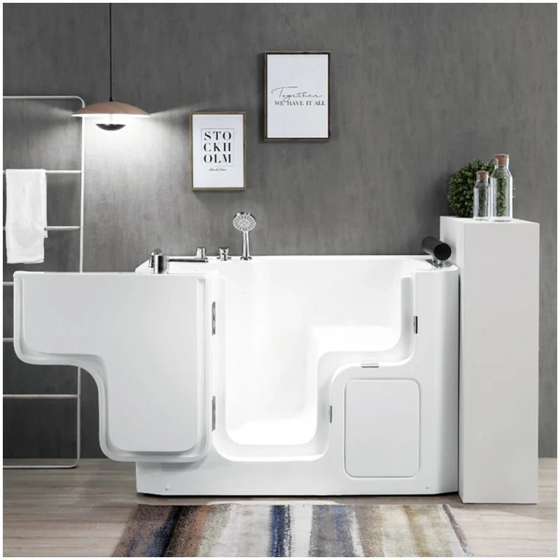 Vasca da bagno per anziani 130x90 porta con apertura esterna a sinistra