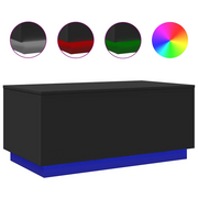 Tavolino da salotto | Tavolino da caff¨¨ | Tavolino da Soggiorno con Luci LED Nero 90x50x40 cm