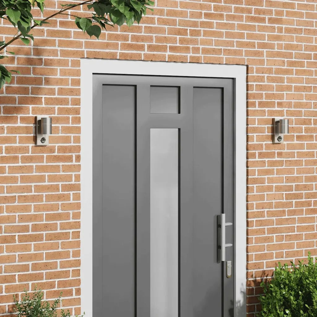 Lampada da Parete Esterna 2 pz Argento 6,5 x 10,5 x 16 cm CFW7916836