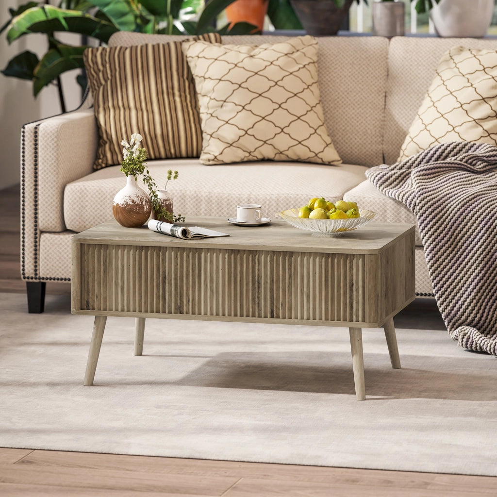 Tavolino da caff¨¨ con contenitore ¨C zephmum ¨C rovere 91x56x43 cm