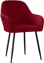 Set di Copricuscini per Sedie a Tavola in Velluto di 6/4/2/1 con Supporto per Braccio e Schiena (Claret 4 Pezzi)