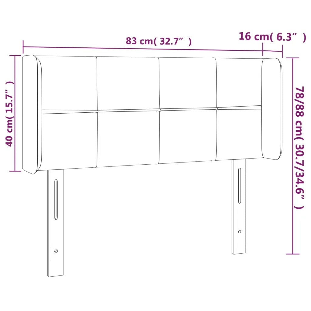 Testiera ad Orecchio-Testata con Orecchie Rosa 83x16x78/88 cm in Velluto 412063