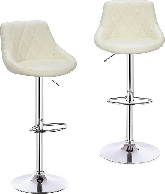 Set di Sedili da Bagno - 2 Pezzi - Sedile da Bagno - 2 Unità - Sedili da Bagno di Lusso - Con Schienale - Sedili da Bagno - Creme - Pelle Artificiale