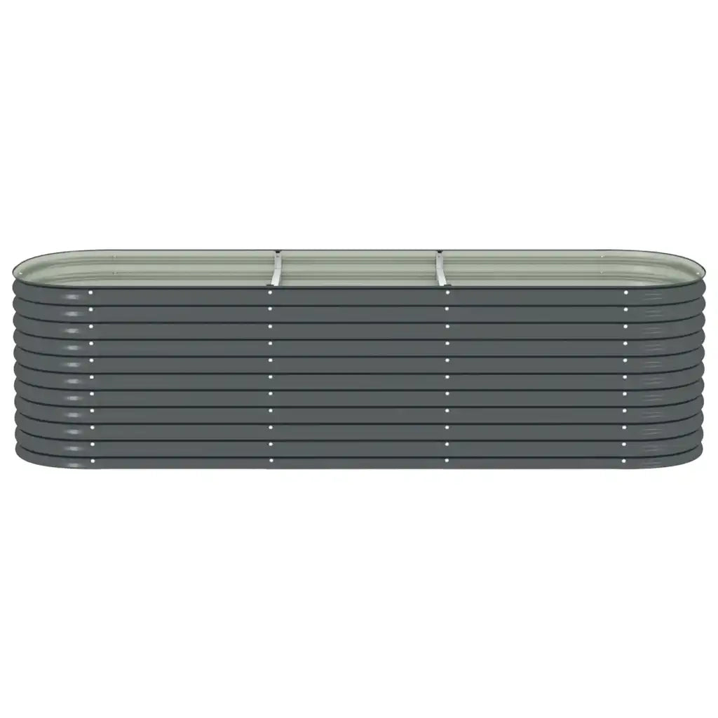 Letto Rialzato Giardino 320x80x81 cm in Acciaio Zincato Grigio 45522