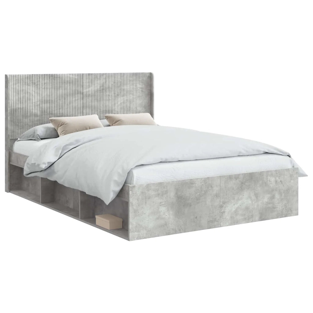Struttura del letto con stoccaggio e testata-Giroletto con contenitore Grigio Cemento 539876