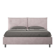 Letto Matrimoniale 160x200 cm con Rete e Contenitore Giroletto con Alzata Comoda Imbottito in Microfibra Appia Glicine