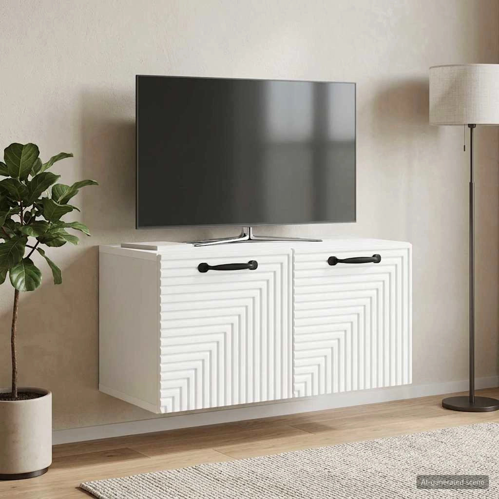 Mobile Porta TV da Muro Bianco 59,5 x 31 x 30 cm 898705