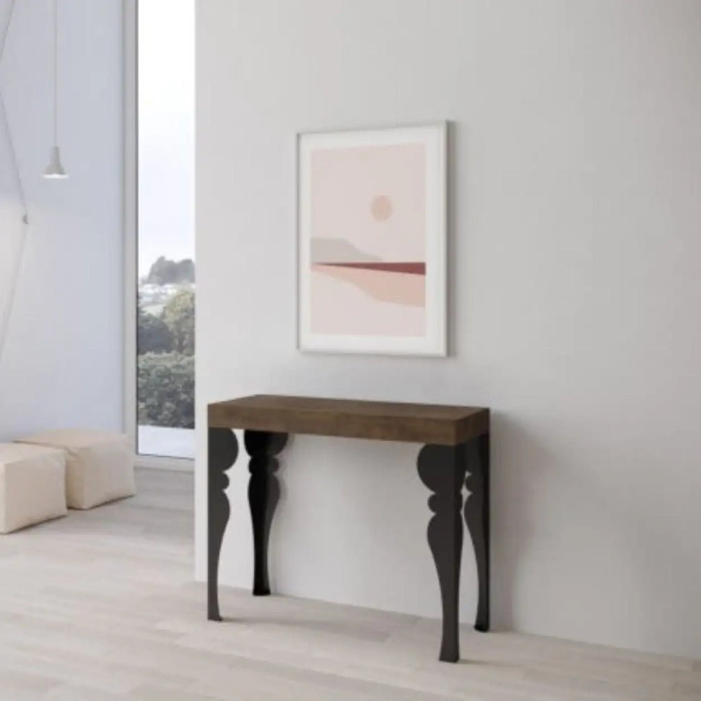 Consolle allungabile 90x40/196 cm Paxon Small noce gambe antracite