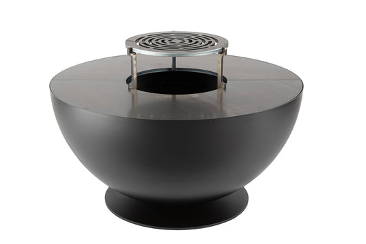 Barbecue a Legna Ø60x40 cm Tulipano in Acciaio Nero Alta Temperatura