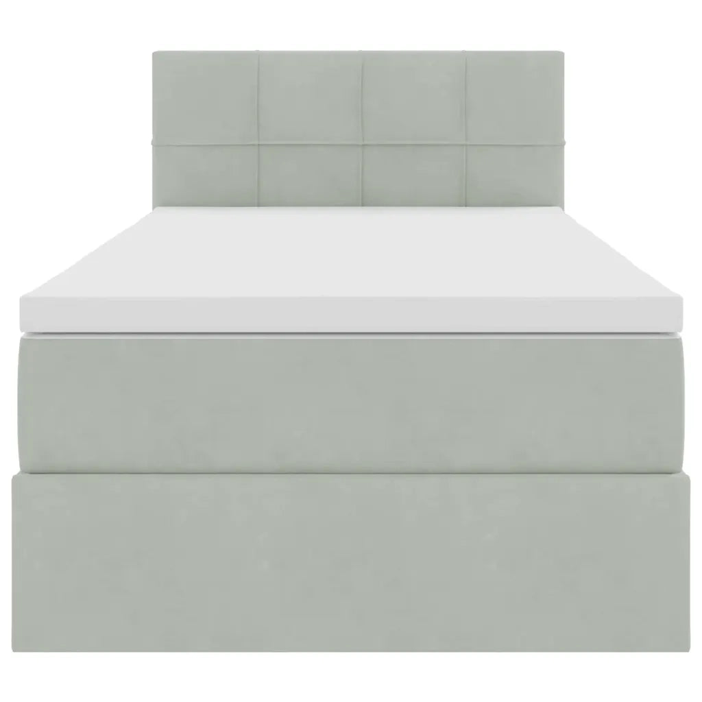 Letto con Contenitore Grigio chiaro 90 x 190 cm Velluto