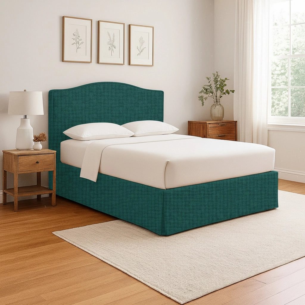 Eccles, Letto Singolo Sfoderabile Made in Italy, Verde Petrolio