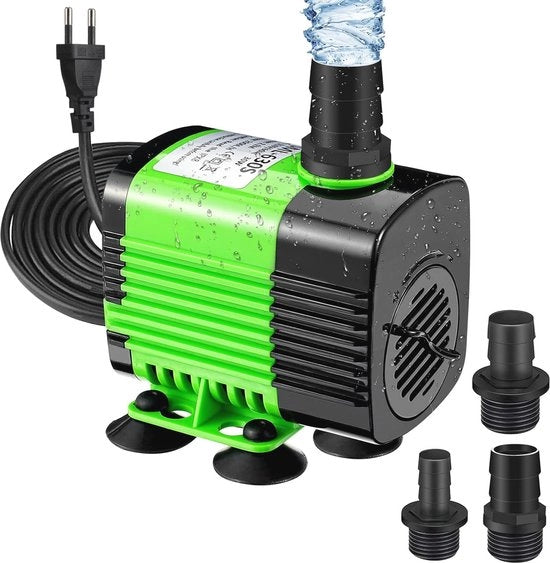 Pompa doppia 2800L/H 50W per acquari e laghetti - Ultra silenziosa con 3 diffusori e anticendio