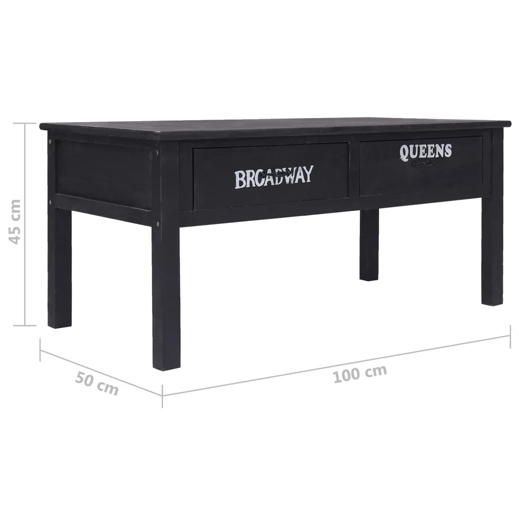 Tavolino da Salotto Nero 100x50x45 cm in Legno 284141