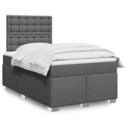 Giroletto a Molle con Materasso Grigio Scuro 120x190cm Tessuto 3290442