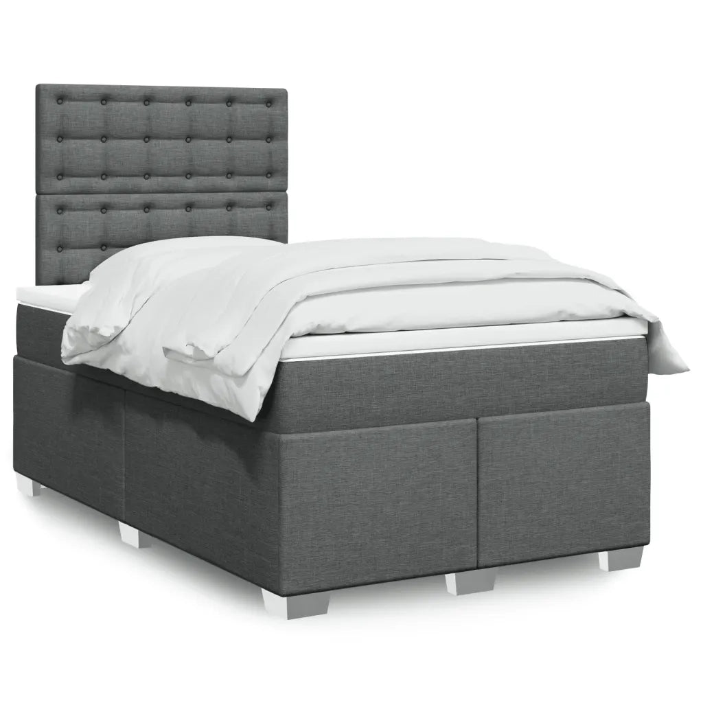 Giroletto a Molle con Materasso Grigio Scuro 120x190cm Tessuto 3290442
