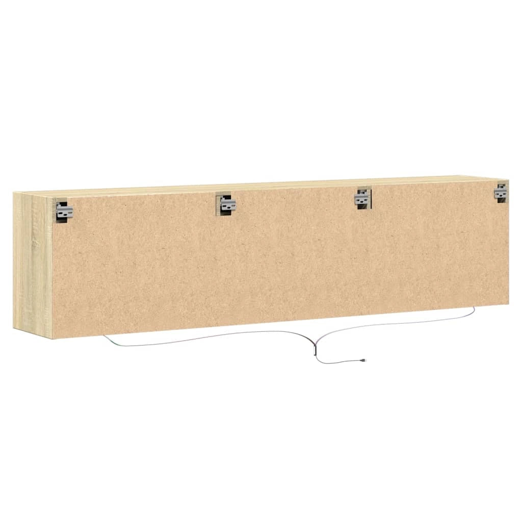 Mobile TV multimediale scaffale TV credenza mobile TV sala da pranzo soggiorno camera da letto a parete con illuminazione a LED rovere Sonoma 180 x 31 x 45 cm marrone 02_0027829