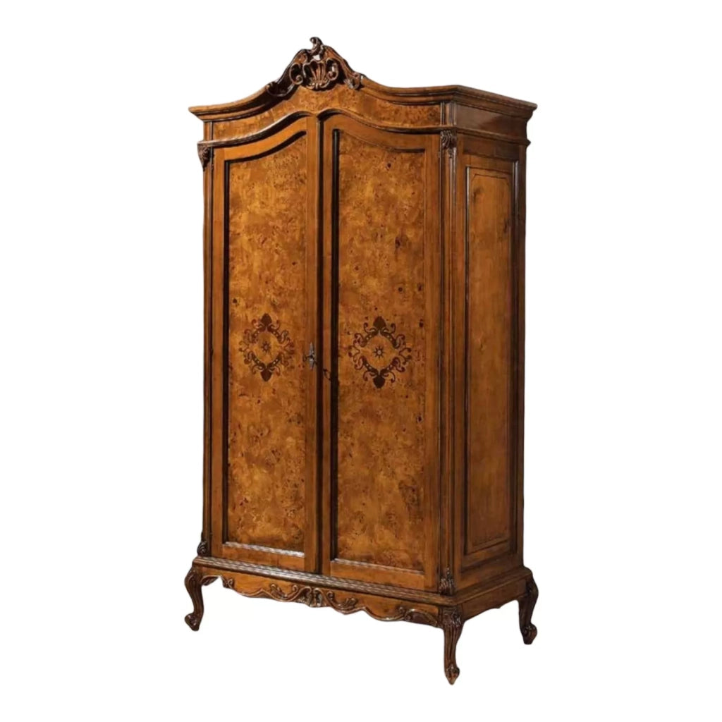 Armadio classico in legno di radica 2 porte impero 112x62x215 - Mobili 2G