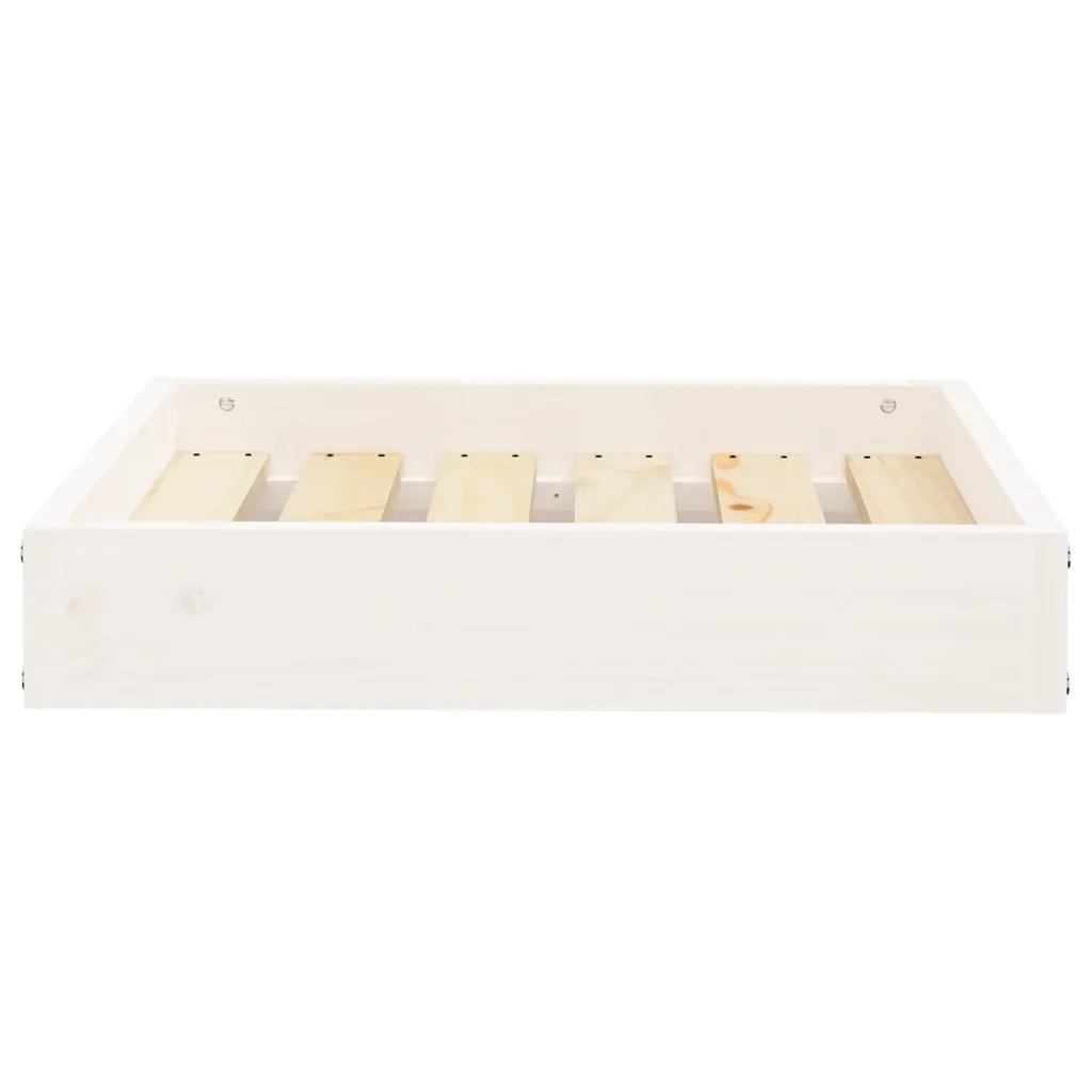 Cuccia per Cani Bianca 51,5x44x9 cm in Legno Massello di Pino
