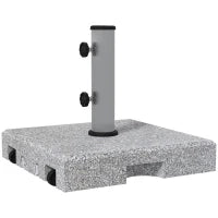 Base per Ombrellone da 28kg in Granito con Maniglia Estensibile e Rotelle, 41x41x37.5cm, Grigio