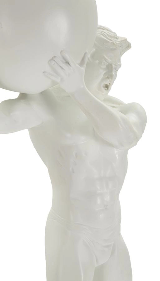 Statuetta Atlas 18x12,5x50 cm in Resina Bianco