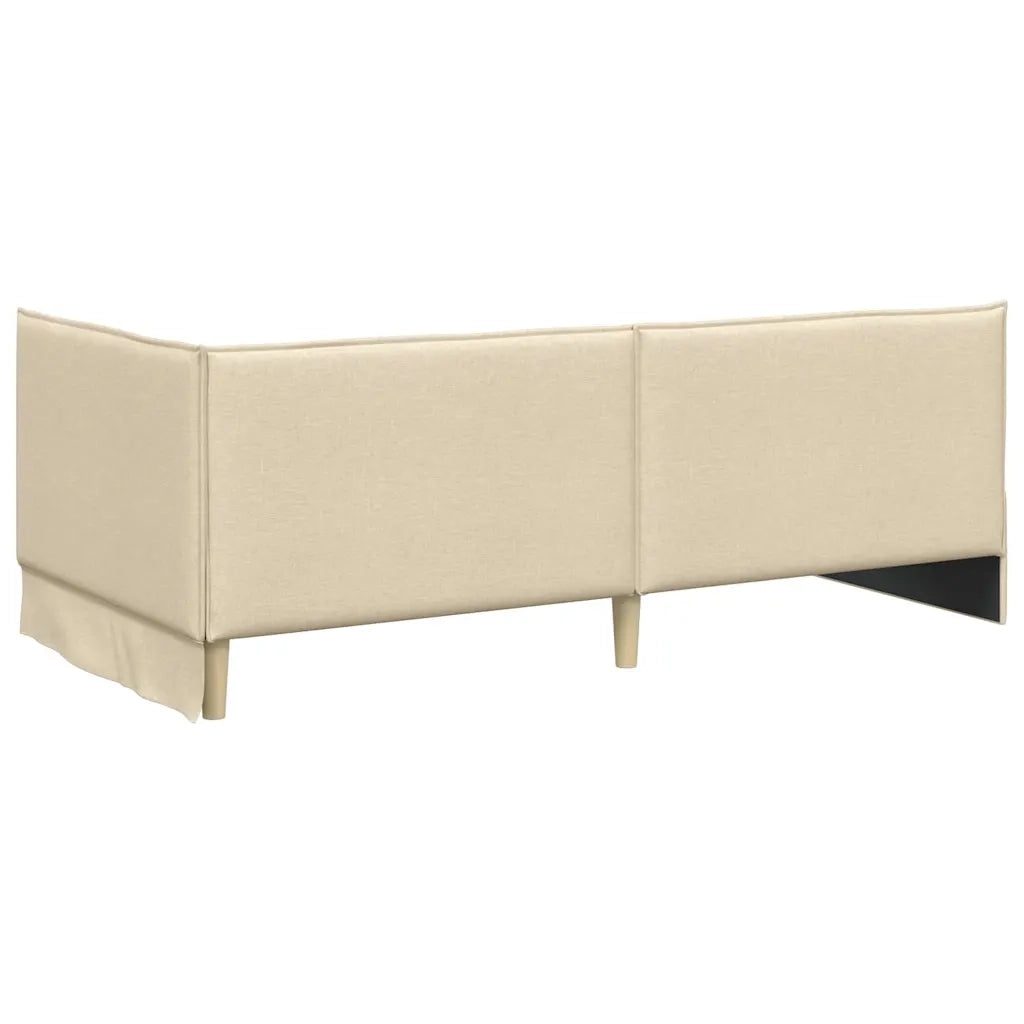 Struttura Letto Angolare con Materasso 2 pz-Giroletto con materasso Crema Velluto 873111