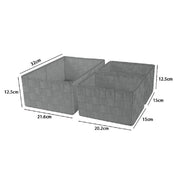 Trade Shop - Set 3 Cestini Porta Oggetti Organizer In Tessuto Rettangolari Bagno Grigio 69827 -